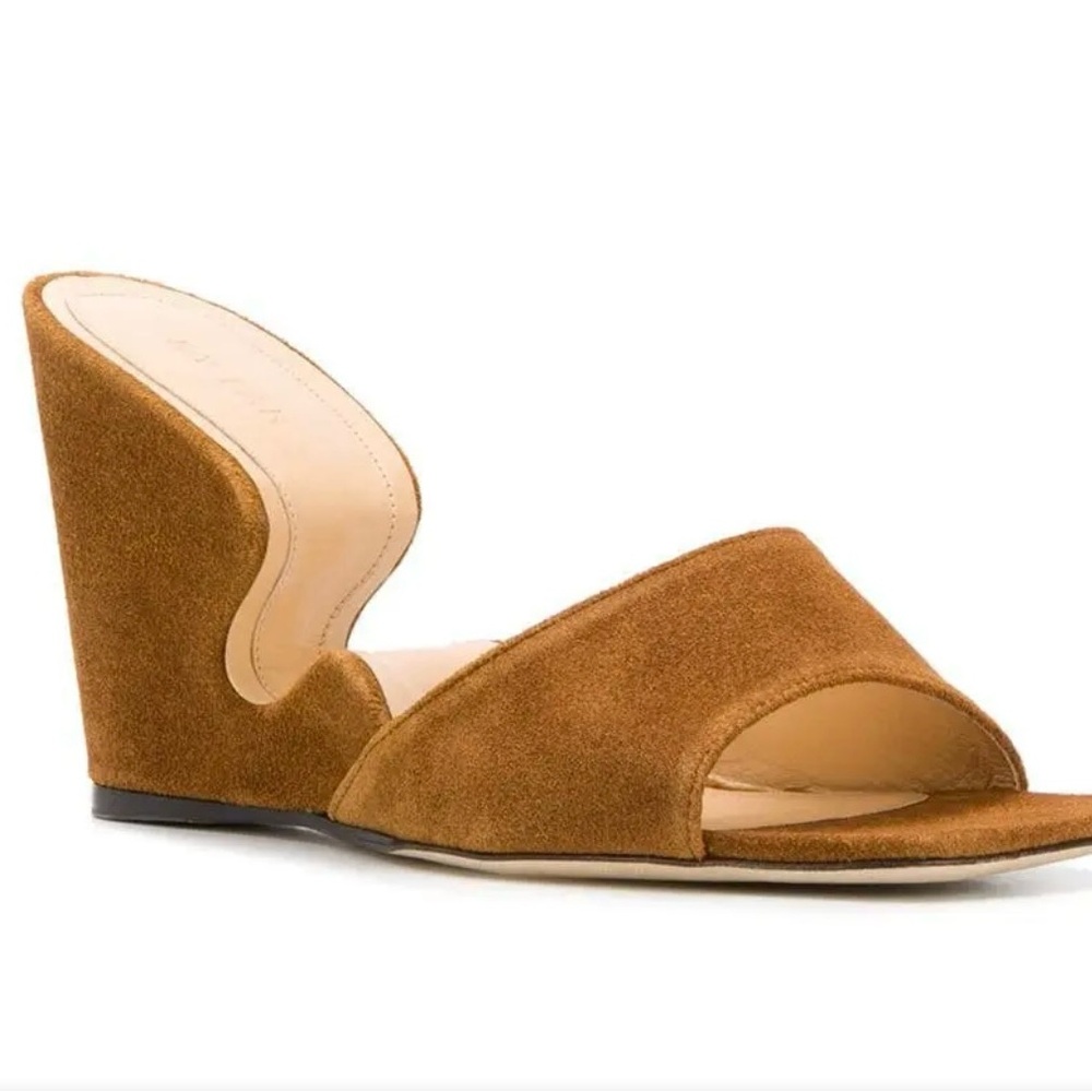 By Far Greta suede wedge heel